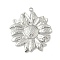 304 Stainless Steel Pendants, Flower Charms, Stainless Steel Color, 32x29x3mm, Hole: 1.8mm