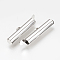Brass Slide On End Clasp Tubes, Slider End Caps, Nickel Free, Real Platinum Plated, 6.5x30x5mm, Hole: 1mm, Inner Diameter: 4mm