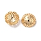 Brass Bead Caps, Cadmium Free & Nickel Free & Lead Free, Multi-Petal Flower, Real 18K Gold Plated, 12x6mm, Hole: 1.6mm