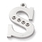 Tarnish Resistant 304 Stainless Steel Letter Pendant Rhinestone Settings, Stainless Steel Color, Letter.S, S: 16.5x11x1.5mm, Hole: 1.2mm, Fit for 1.6mm rhinestone