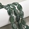 Natural Malaysia Jade Beads Strands, Dyed, Flat Oval, Teal, 18x13x5mm, Hole: 1mm, about 10~11pcs/strand, 7.28''~7.87''(18.5~20cm)