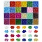 288G 24 Styles Glass Seed Beads, Mixed Styles, Round, Mixed Color, 4~5x3~4mm, Hole: 1~2mm, 12g/style