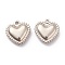 Non-Tarnish 304 Stainless Steel Charms, Heart, Stainless Steel Color, 10x10x3mm, Hole: 1.2mm