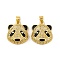 Brass Micro Pave Cubic Zirconia Pendants, with Enamel, Cadmium Free & Nickel Free & Lead Free, Real 18K Gold Plated Panda Charms, Black, 20x18.5x7mm, Hole: 5x3.5mm