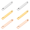 201 Stainless Steel Pendants, Manual Polishing, Rectangle with Heart, Mixed Color, 6pcs/box