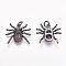 Brass Micro Pave Cubic Zirconia Pendants, Spider, Gunmetal, 17x19x4.5mm, Hole: 3mm