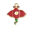 Ocean Theme Alloy Enamel Pendants, Fish Charm, Golden, FireBrick, 22.5x19.5x1.5mm, Hole: 2mm