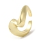 Brass Open Cuff Ring, Wave Ring for Women, Cadmium Free & Lead Free, Real 18K Gold Plated, US Size 7 1/4(17.5mm), 3~14mm