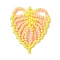 Handmade Glass Seed Beaded Pendants, Leaf Charms, Orange, 33x27x2.5mm, Hole: 1.2mm