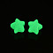 Luminous Acrylic Beads, Glow in the Dark, Star, Turquoise, 15.5x16.5x15mm, Hole: 2.5mm, about 270pcs/500g