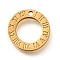 304 Stainless Steel Charms, Manual Polishing, Ring with Roman Numerals Charm, Ion Plating(IP), Golden, 9.8x1mm, Hole: 1mm