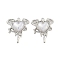 Rack Plating Alloy Resin Pendants, Melting Heart Charms, Platinum, 26.5x22.5x6mm, Hole: 2mm