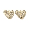 Brass Micro Pave Cubic Zirconia Pendants, Cadmium Free & Nickel Free & Lead Free, Heart, Real 18K Gold Plated, 10.5x12x2mm, Hole: 1.4mm