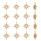 HOBBIESAY 16Pcs 18K Gold Plated Star Charm Cubic Brass Earring Charm Pendant Round Zircon Earring Bracelet Accessory Star Pendant for Jewelry Making Earrings Choker Pendant