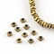 Square Electroplated Non-magnetic Synthetic Hematite Bead Spacers, Golden Plated, 4x4x2mm, Hole: 1mm, about 179pcs/strand, 15.7 inch