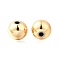Rack Plating Brass Beads, Long-Lasting Plated, Round, Real 14K Gold Plated, 10x9mm, Hole: 2mm