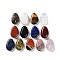Natural & Synthetic Mixed Gemstone Beads, Top Drilled, Flat Oval, Mixed Dyed and Undyed, 30~30.5x19.5~20.5x9~11.5mm, Hole: 2~3.5mm