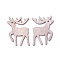 Undyed Wood Pendants, Christmas Reindeer/Stag, BurlyWood, 63x47x2.5mm, Hole: 3mm