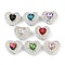 Polymer Clay Glass Rhinestone Beads, Heart Focal Beads for DIY Jewelry, Keychains and Beadable Pens, Mixed Color, 20x24x13mm, Hole: 1.8mm