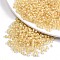 (Repacking Service Available) 8/0 Glass Seed Beads, Transparent Inside Colours Luster, Round Hole, Round, Gold, 8/0, 3~4x2~3mm, Hole: 0.8mm, about 400pcs/bag