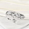 Anti-Tarnish 304 Stainless Steel Teardrop Open Cuff Rings, Statement Rings for Women, Stainless Steel Color, Teardrop: 43x28mm, Inner Diameter: Adjustable