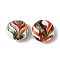Handmade Gold Sand Lampwork Beads, Flat Round, Orange Red, 20.5x11mm, Hole: 1.4mm