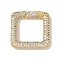 Rack Plating Brass Micro Pave Cubic Zirconia Twister Clasps, Cadmium Free & Lead Free, Long-Lasting Plated, Real 18K Gold Plated, Square, Clear, 20x20x3mm