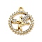 Alloy Rhinestone Pendants, UV Plated, Fairy, Heart, Golden, 21.5x18.5x2.5mm, Hole: 1.8mm