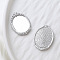 Brass Pendants, Photo Frame Shape, Platinum, 36x25mm