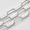 Unwelded Iron Paperclip Chains, Flat Oval, Drawn Elongated Cable Chains, with Spool, Platinum, 19x7x4mm, about 32.8 Feet(10m)/roll
