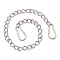 304 Stainless Steel Bearing Chain, with Carabiner, Stainless Steel Color, 75.5cm, link: 28x20x6mm, swivel clasps: 70x35x7mm