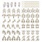 48 Pcs 12 Styles 12 Constellations Alloy Rhinestone Pendants, with Jump Rings, Light Gold, 9~12.5x7.5~10x2mm, Hole: 1~1.5mm, 4Pcs/style
