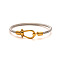 304 Stainless Steel Bangles, Twisted Rope Bracelets, Golden & Stainless Steel Color, Inner Diameter: 2-1/2 inch(6.35cm)