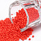 11/0 Grade A Round Glass Seed Beads, Baking Paint, Salmon, 2.3x1.5mm, Hole: 1mm, about 48500pcs/pound