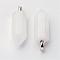 Brass Natural Quartz Crystal Pendants, Rock Crystal Pendants, Bullet, Platinum, Pointed Pendant, 33~36x12mm, Hole: 5x7mm