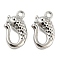 Rack Plating Alloy Pendants, Cadmium Free & Nickel Free & Lead Free, Fish, Platinum, 18x10.5x5mm, Hole: 1.6mm