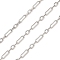Rack Plating Brass Link Chains, Unwelded, with Spool, Long-Lasting Plated, Cadmium Free & Lead Free, Platinum, 3.5x2x0.5mm