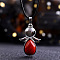 Angel Wings Red Synthetic Turquoise Teardropt Pendant Necklaces