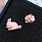 Zinc Alloy Elegant Rabbit Flower Stud Earrings for Women, Pink, 9~13mm