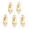 Alloy Enamel Pendants, Cadmium Free & Lead Free, Light Gold, Ice Cream, Yellow, 18.5x7x3.5mm, Hole: 1.6mm