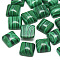 Synthetic Malachite Cabochons, Square, 10x10x5mm