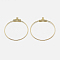 Brass Pendants, Cadmium Free & Nickel Free & Lead Free, Hoop Earring Findings, Ring, Real 18K Gold Plated, 18 Gauge, 25x21.5x1mm, Hole: 1mm