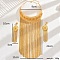 Exaggerated Tassels Iron Choker Necklace & Dangle Stud Earrings Jewelry Sets for Banquet Wedding, Golden, Necklace: inner diameter 9cm, Earrings: 10mm