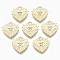 Alloy Charms, with Crystal Rhinestone, Cadmium Free & Nickel Free & Lead Free, Texured, Heart with Eye, Real 18K Gold Plated, 15x15x2mm, Hole: 1.5mm
