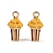 Brass Alloy Pendants, with Enamel, Rack Plating, Golden, Popcorn, 15.5x9x9mm, Hole: 1.6mm