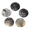 Natural Shell Filigree Joiners Links, Hollow, Flat Round, Black, 30x1.5~2mm