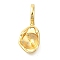 Brass European Dangle Charms Bails, Peg Bails, for Half Drilled Beads, Cadmium Free & Nickel Free & Lead Free, Real 18K Gold Plated, 30x12.5x6.5mm, Hole: 5.5x4.5mm