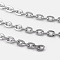 Iron Cable Chains, Unwelded, with Spool, Flat Oval, Popular for Jewelry Making, Important Decoration, Lead Free & Nickel Free, Gunmetal, 3x2x0.6mm, about 328.08 Feet(100m)/roll