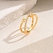 Classic Brass Micro Pave Clear Cubic Zirconia Finger Rings, Criss Cross Rings for Women, Letter, Gold, Letter W, US Size 7(17.3mm)