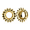 Flower Brass Alloy Ear Tunnels, Golden, 10mm